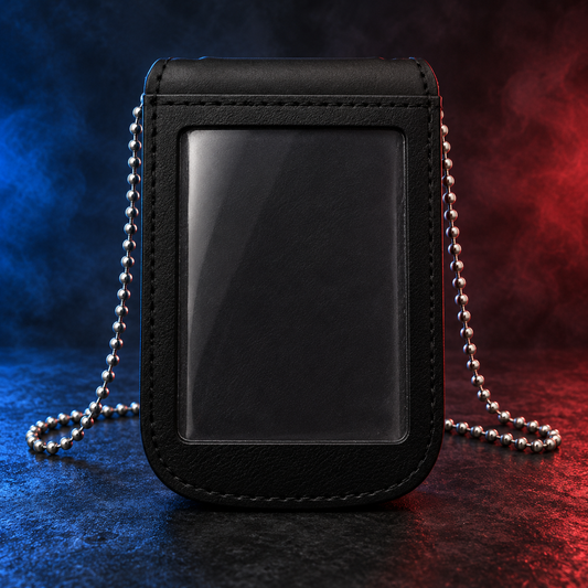 Perfect Fit HPD Officer badge and ID neck holder - clear ID window side