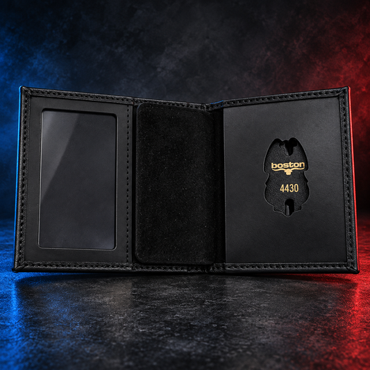 Boston Leather 100-S-4430 book style mini badge case for HPD Supervisor