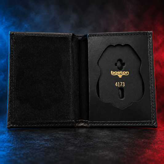 Boston Leather 165-S-4173 book style badge wallet for HPD Supervisor