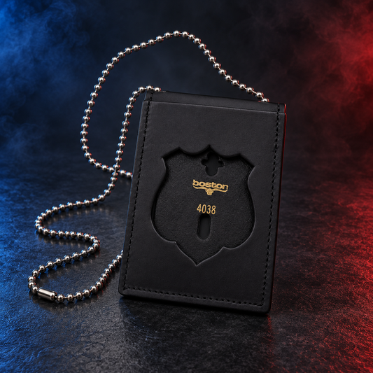 Boston Leather 450DX-4038 Deluxe neck-chain badge and ID holder