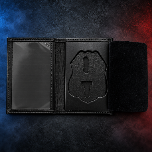 D&K tri-fold HPD Supervisor badge and ID wallet open