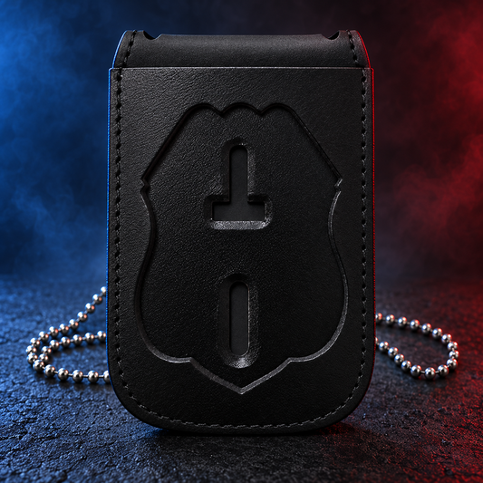 Perfect Fit HPD Supervisor badge and ID neck holder - recessed badge side